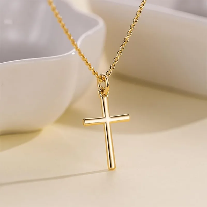 Colar de moda cruzada feminina em ouro 14k