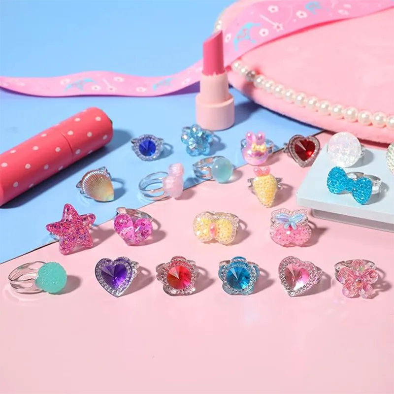 Anel infantil de diamante acrílico