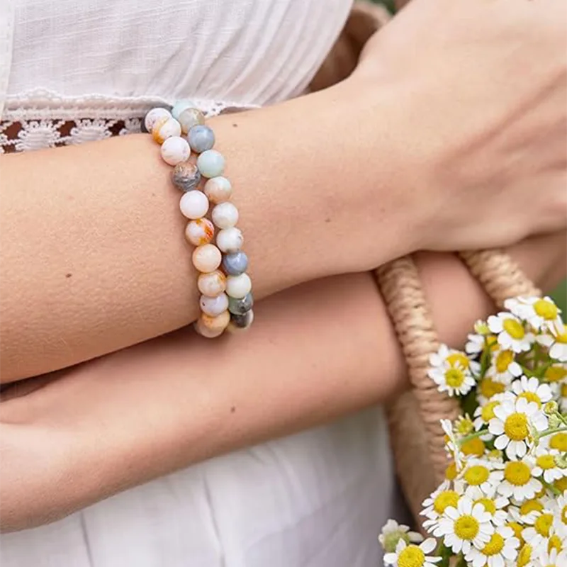 Pulseiras de contas femininas de pedra natural